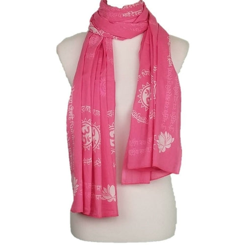 OMSutra Gayatri Mantra Prayer Shawl Handprinted  – Sacred OM Symbol –