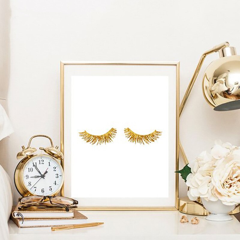 Gold Lip Art Poster Print Sexy
