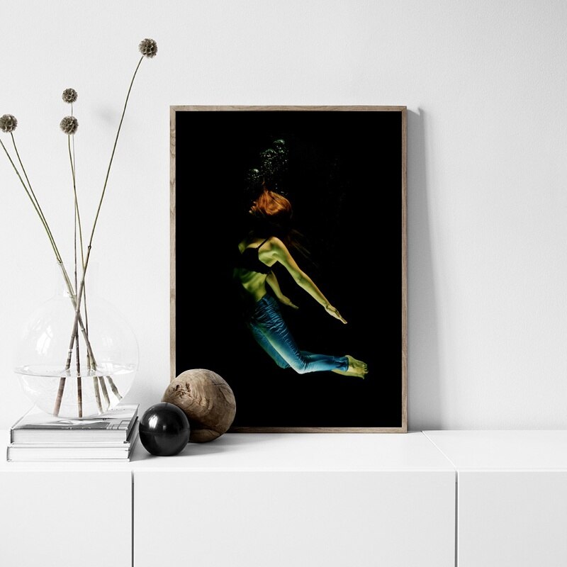 Sexy Girl Meditation Swim Nordic Posters