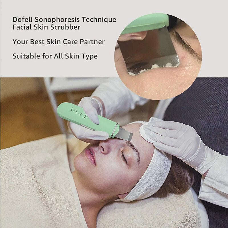 Ultrasonic Skin Scrubber Electric Vibration Deep Face Cleaning Peeling