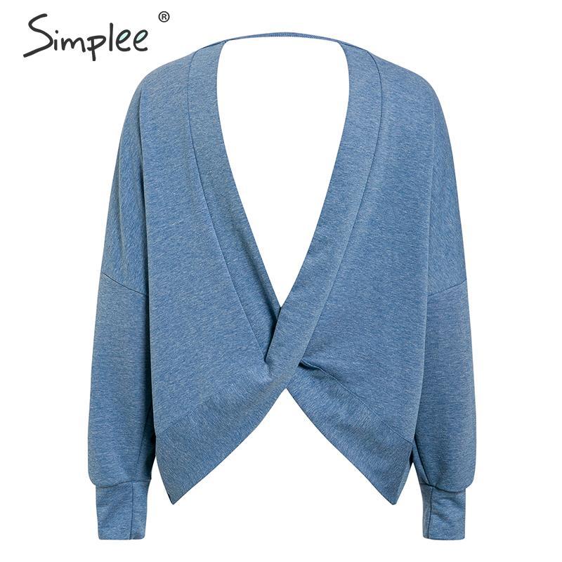 Sexy Back Hollow out Long Sleeve Solid Autumn
