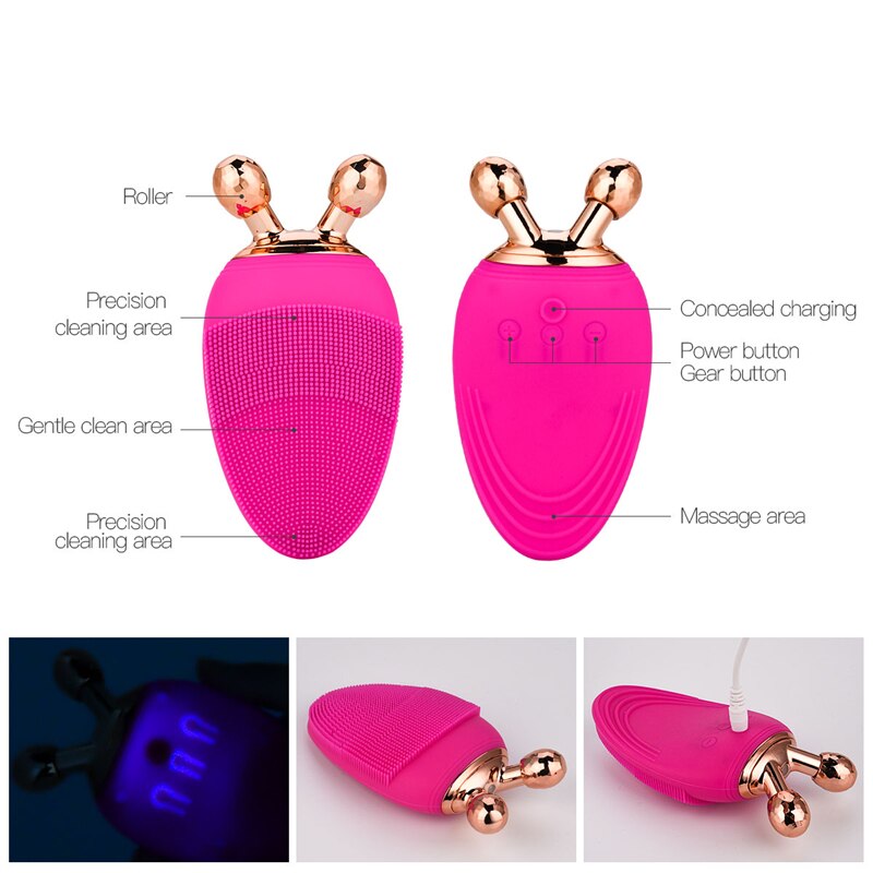 Massager For Face Electric Facial Cleansing Brush Make Up Remover