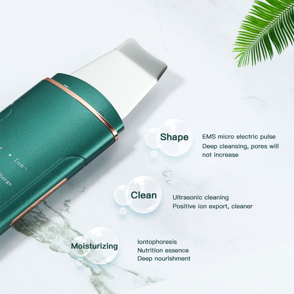 Ultrasonic Skin Scrubber Face Deep Cleaning Machine Peeling Shovel