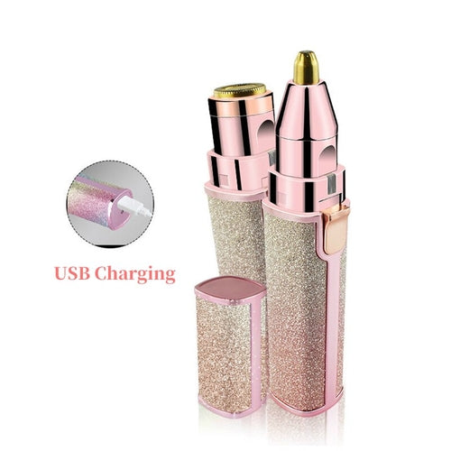 2 In 1 Electric Eyebrow Epilator Mini USB Rechargeable Face Lips Hair