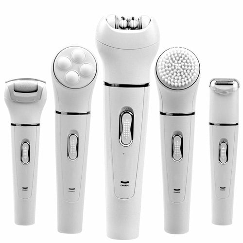 5-in-1 Electric Facial Cleanser Massager Shaver Epilator Body Massage