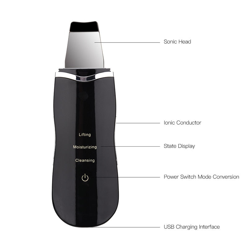 Ultrasonic Skin Scrubber Facial Cleaning Peeling Shovel Lifting