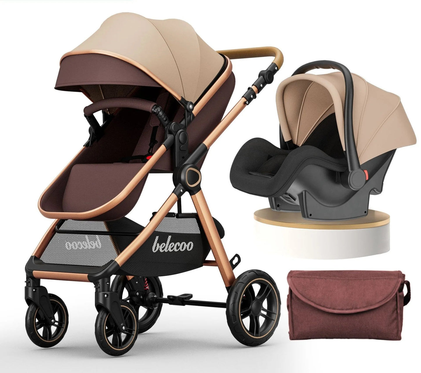 Kinderwagen Luxury Baby Stroller Pram 3 in 1 With Car Seat Poussette 3
