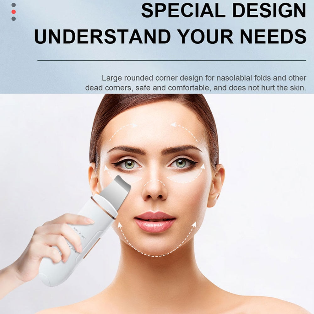 Ultrasonic Skin Scrubber Face Deep Cleaning Machine Peeling Shovel