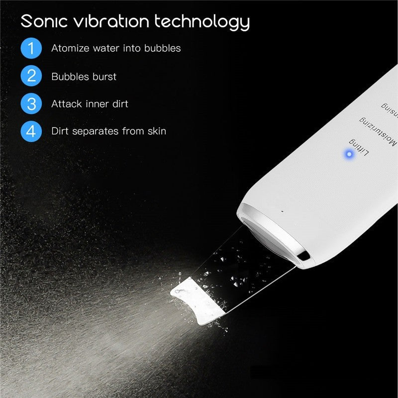 Professional Ultrasonic Skin Scrubber Ion Deep Face Cleaning Peeling