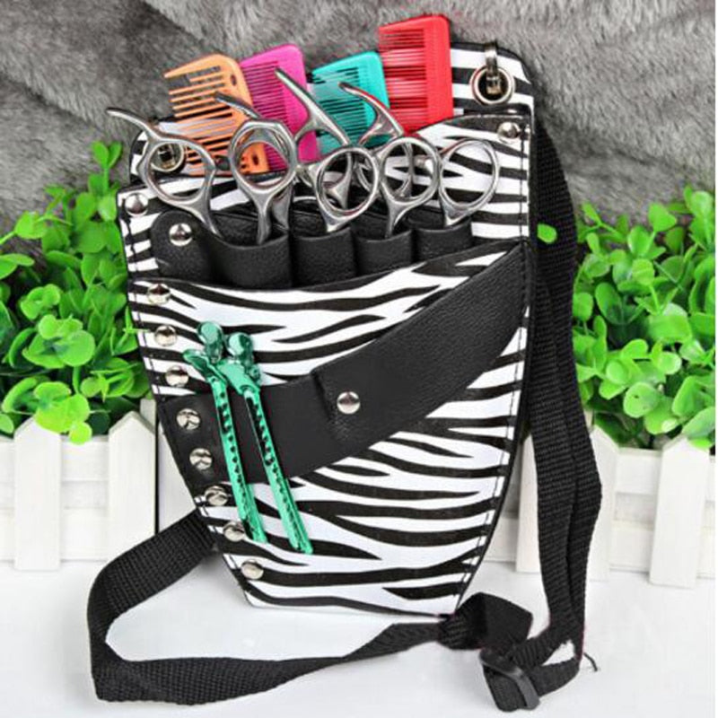 PU Leather Rivet Hair Scissor Bag Clips Bag Hairdressing Barber