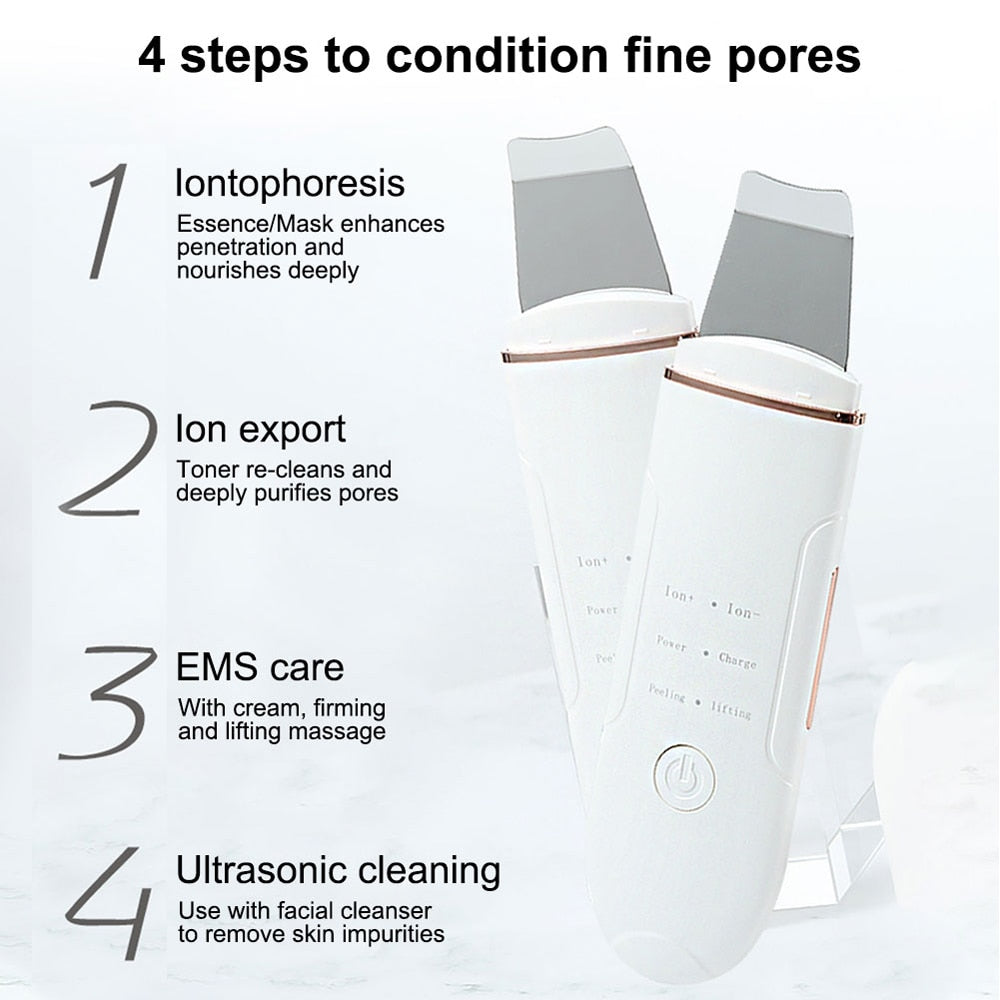 Ultrasonic Skin Scrubber Face Deep Cleaning Machine Peeling Shovel