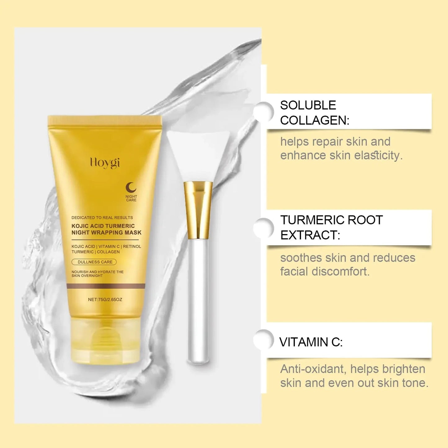 Herbal Turmeric Collagen Peel-Off Face & Body Mask Cream Gentle