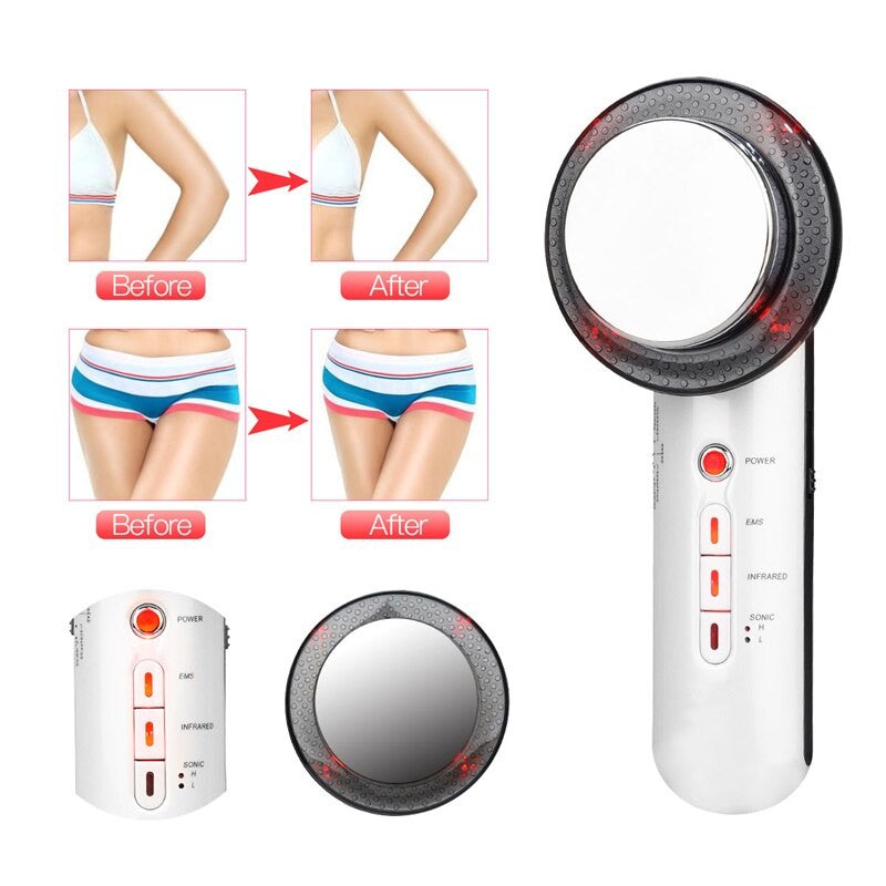 3 In 1 Ultrasonic Far Infrared EMS Facial Body Slimming Massager Skin