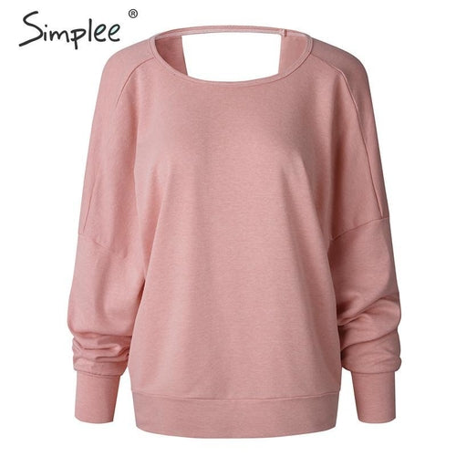 Sexy Back Hollow out Long Sleeve Solid Autumn