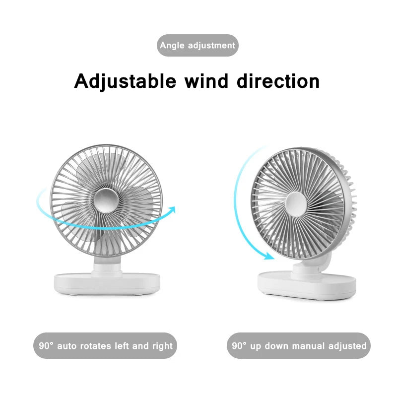 4000mAh Rechargeable Air Cooling Ventilator Electric USB Auto Rotation