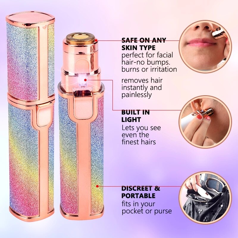 2 In 1 Electric Eyebrow Epilator Mini USB Rechargeable Face Lips Hair