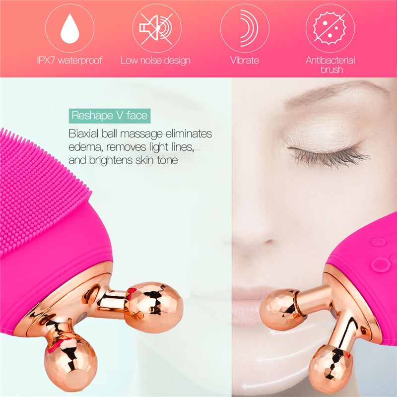 Massager For Face Electric Facial Cleansing Brush Make Up Remover