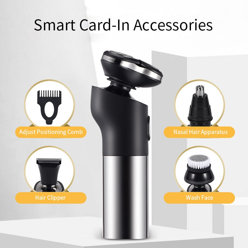 4 In 1 Men's Hair Shaver Electric Beard Nose Ear Trimmer Razor Machine