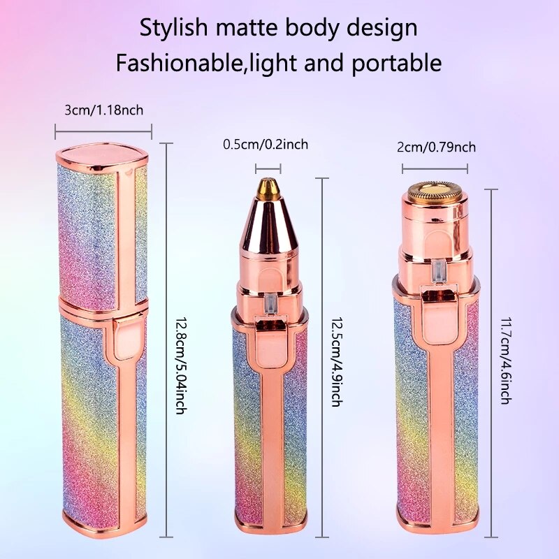 2 In 1 Electric Eyebrow Epilator Mini USB Rechargeable Face Lips Hair