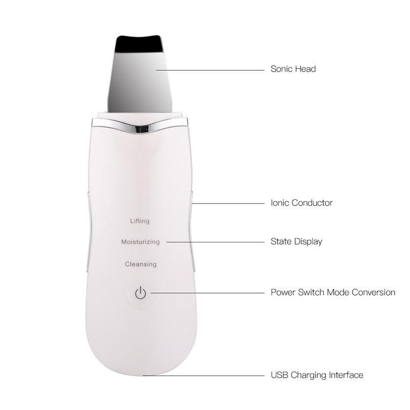 Ultrasonic Skin Scrubber Facial Cleaning Peeling Shovel Lifting