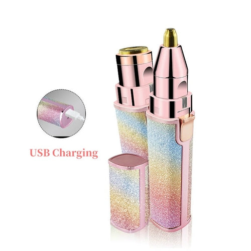 2 In 1 Electric Eyebrow Epilator Mini USB Rechargeable Face Lips Hair