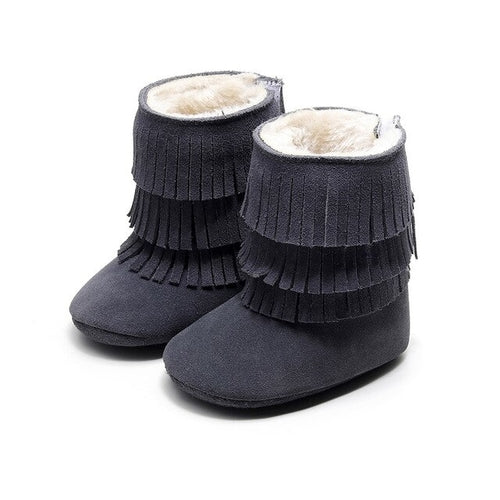 Hot Sale Warm Baby Winter Suede Shoes Thicken Fur