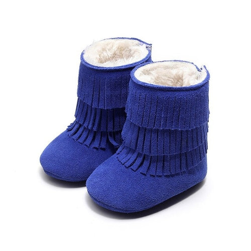 Hot Sale Warm Baby Winter Suede Shoes Thicken Fur