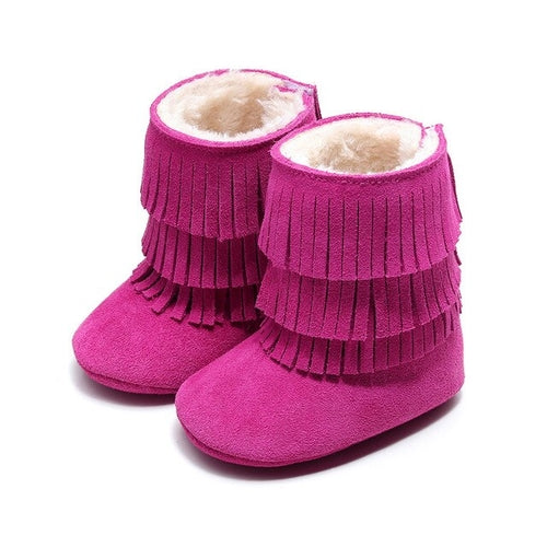 Hot Sale Warm Baby Winter Suede Shoes Thicken Fur