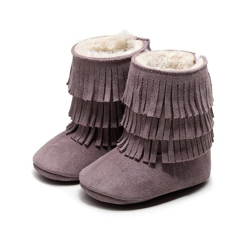 Hot Sale Warm Baby Winter Suede Shoes Thicken Fur