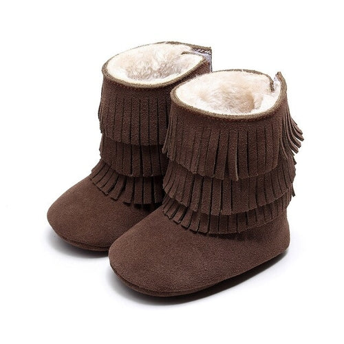 Hot Sale Warm Baby Winter Suede Shoes Thicken Fur