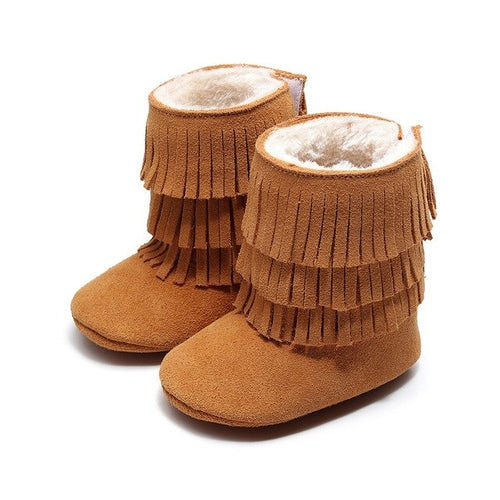 Hot Sale Warm Baby Winter Suede Shoes Thicken Fur