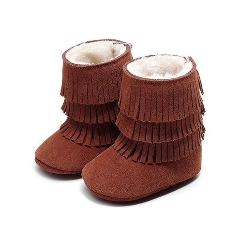 Hot Sale Warm Baby Winter Suede Shoes Thicken Fur