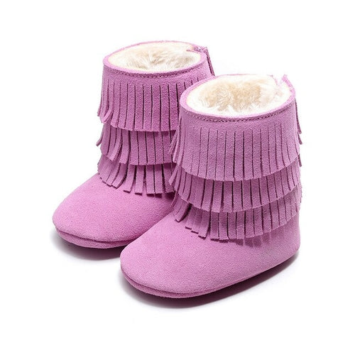 Hot Sale Warm Baby Winter Suede Shoes Thicken Fur
