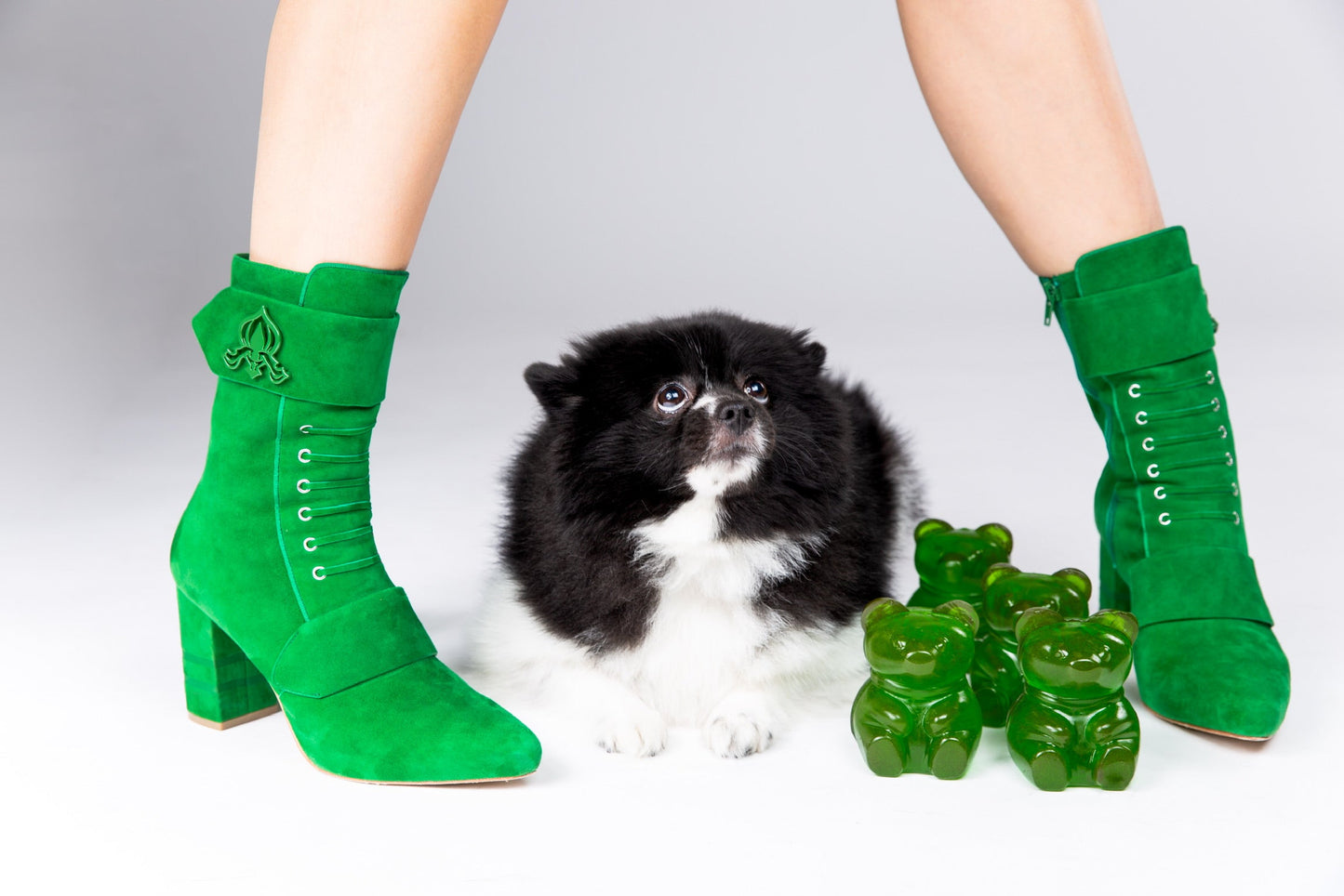 Michaela V Marta Green Suede Knee-High Boots