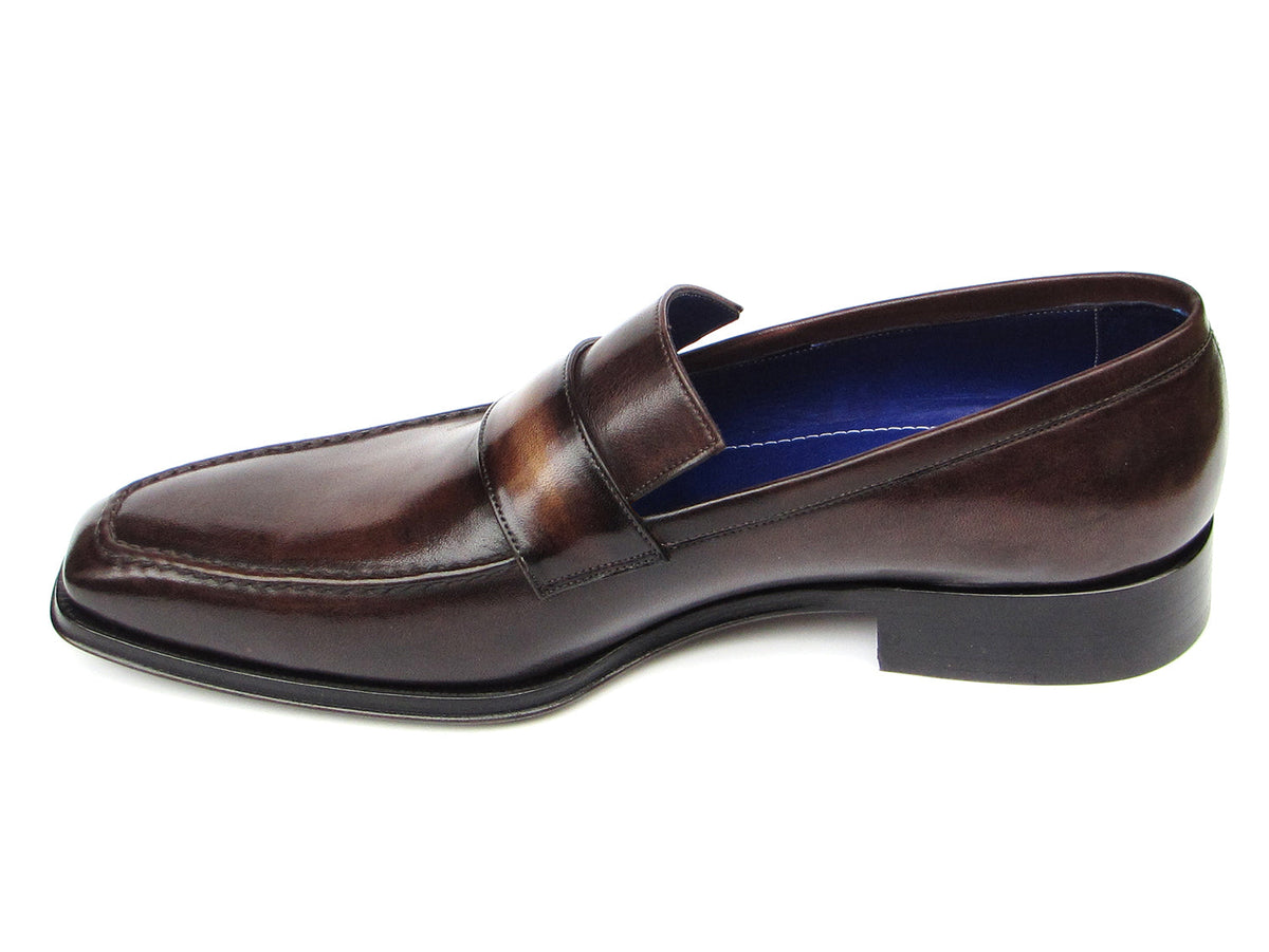 Paul Parkman Men's Loafer Bronze Hand Painted Shoes (ID#012-BRNZ)