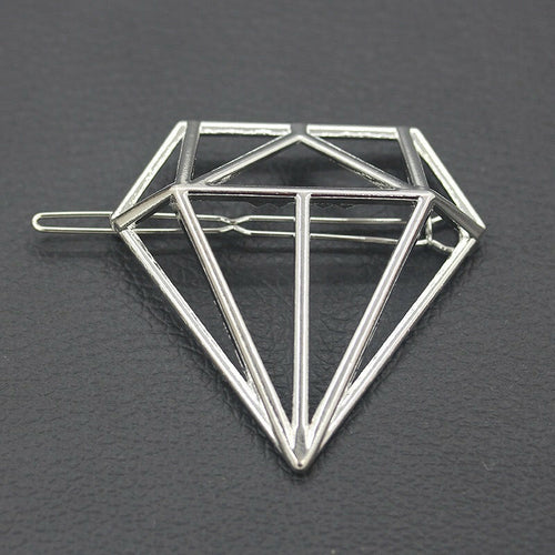 Hollow diamond-shaped hair clips