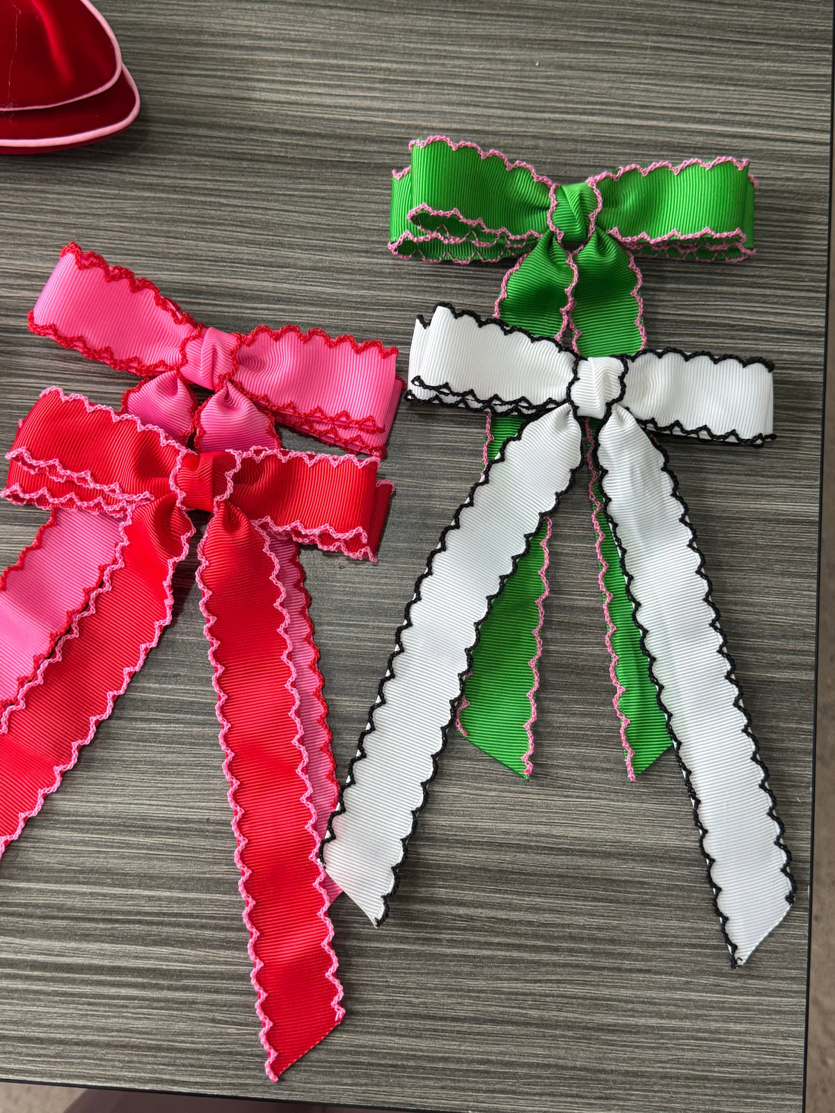 Scalloped Stitch Ribbon Bow Hair Clip – Playful Statement