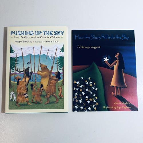 Native American kids 2-book BUNDLE - Pushing Up the Sky & How the