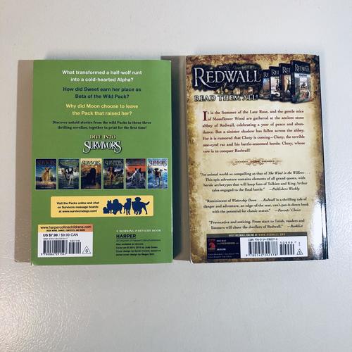 Redwall & Survivors - 2-book anthropomorphic fantasy fiction BUNDLE