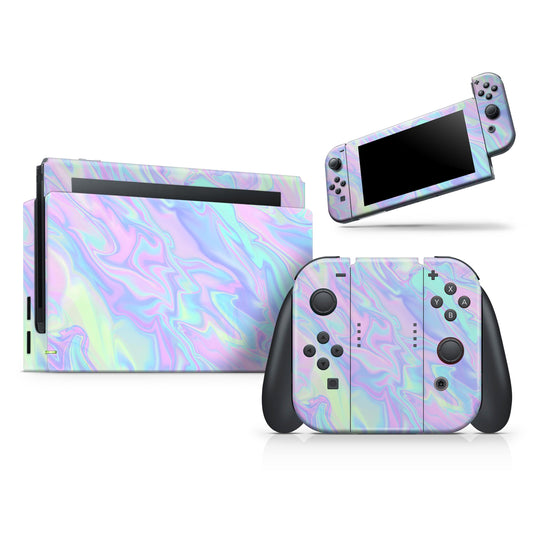 Iridescent Dahlia v1 - Vinyl Skin Wrap for Nintendo Switch 2, OLED,