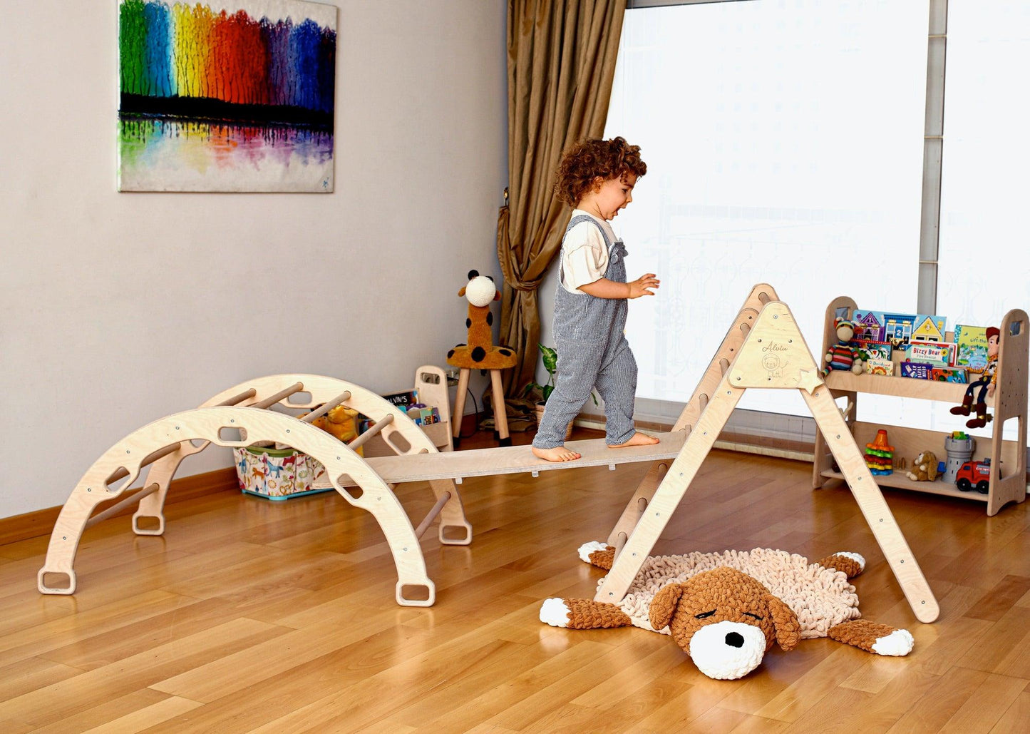 Montessori Climbing Set / Pikler Triangle, Climbing Arch & Ramp / 3
