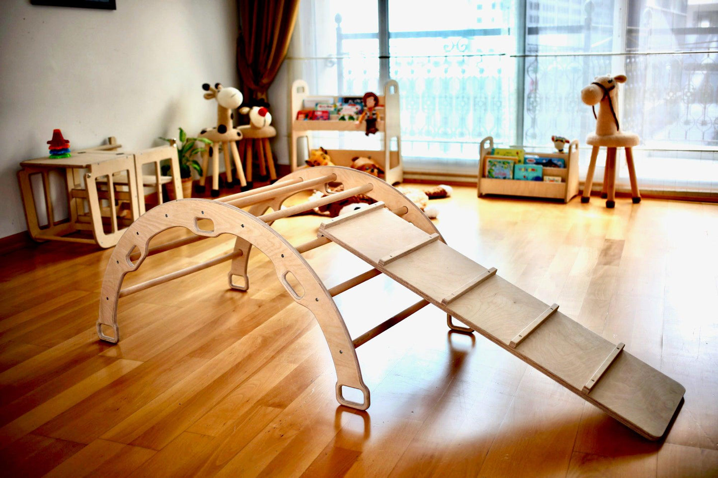 Montessori Climbing Set / Pikler Triangle, Climbing Arch & Ramp / 3
