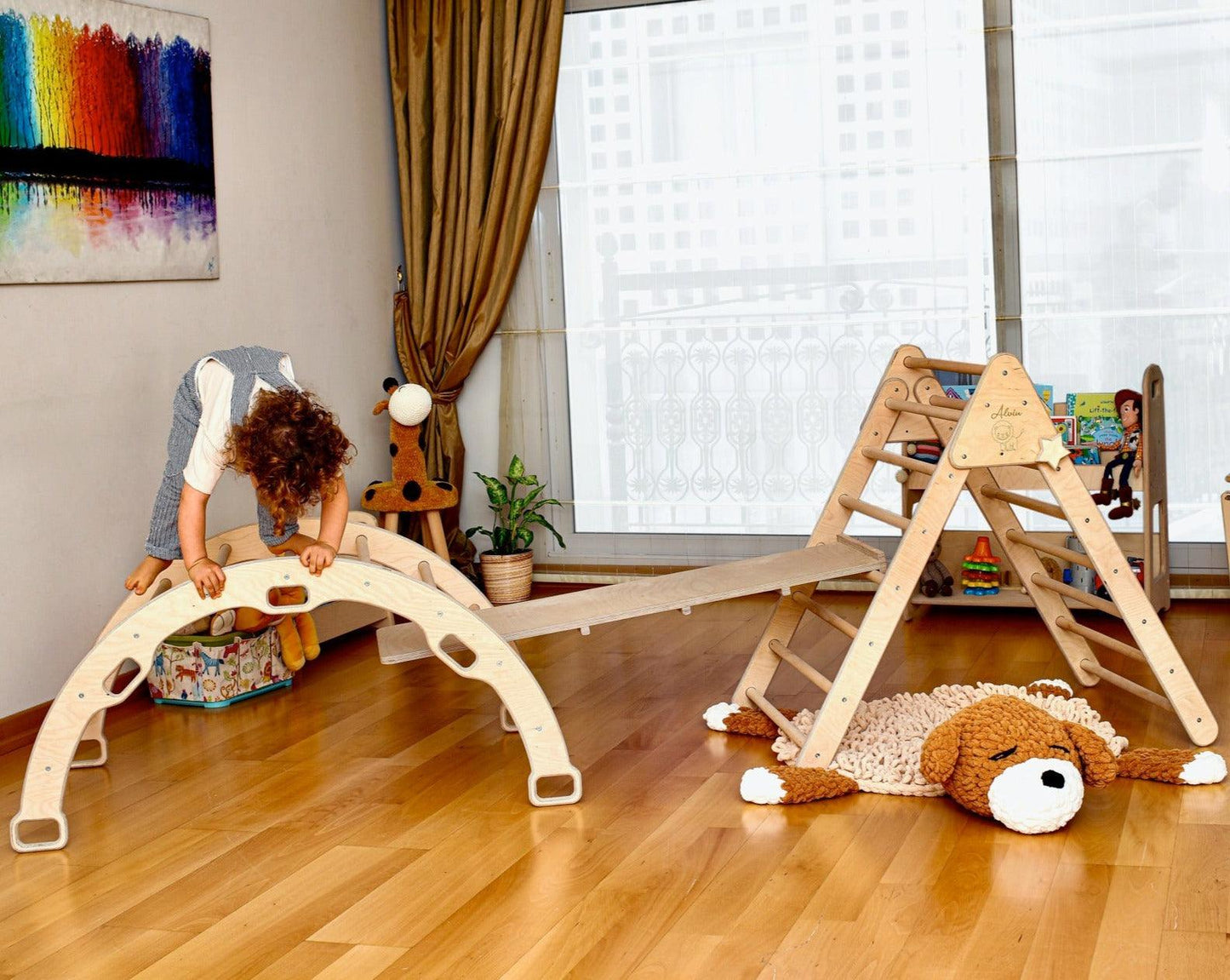 Montessori Climbing Set / Pikler Triangle, Climbing Arch & Ramp / 3