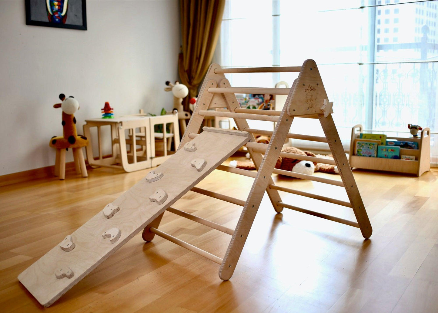 Montessori Climbing Set / Pikler Triangle, Climbing Arch & Ramp / 3