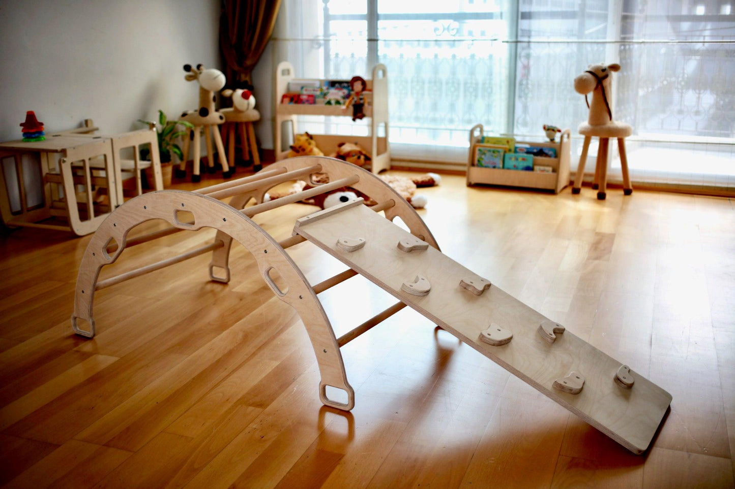 Montessori Climbing Set / Pikler Triangle, Climbing Arch & Ramp / 3