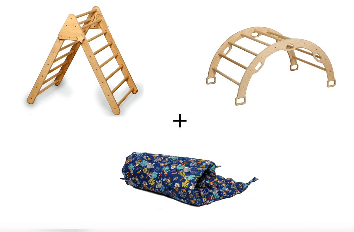 Climbing Triangle - Arch / Rocker - Jungle Pattern Pillow / 3 pieces