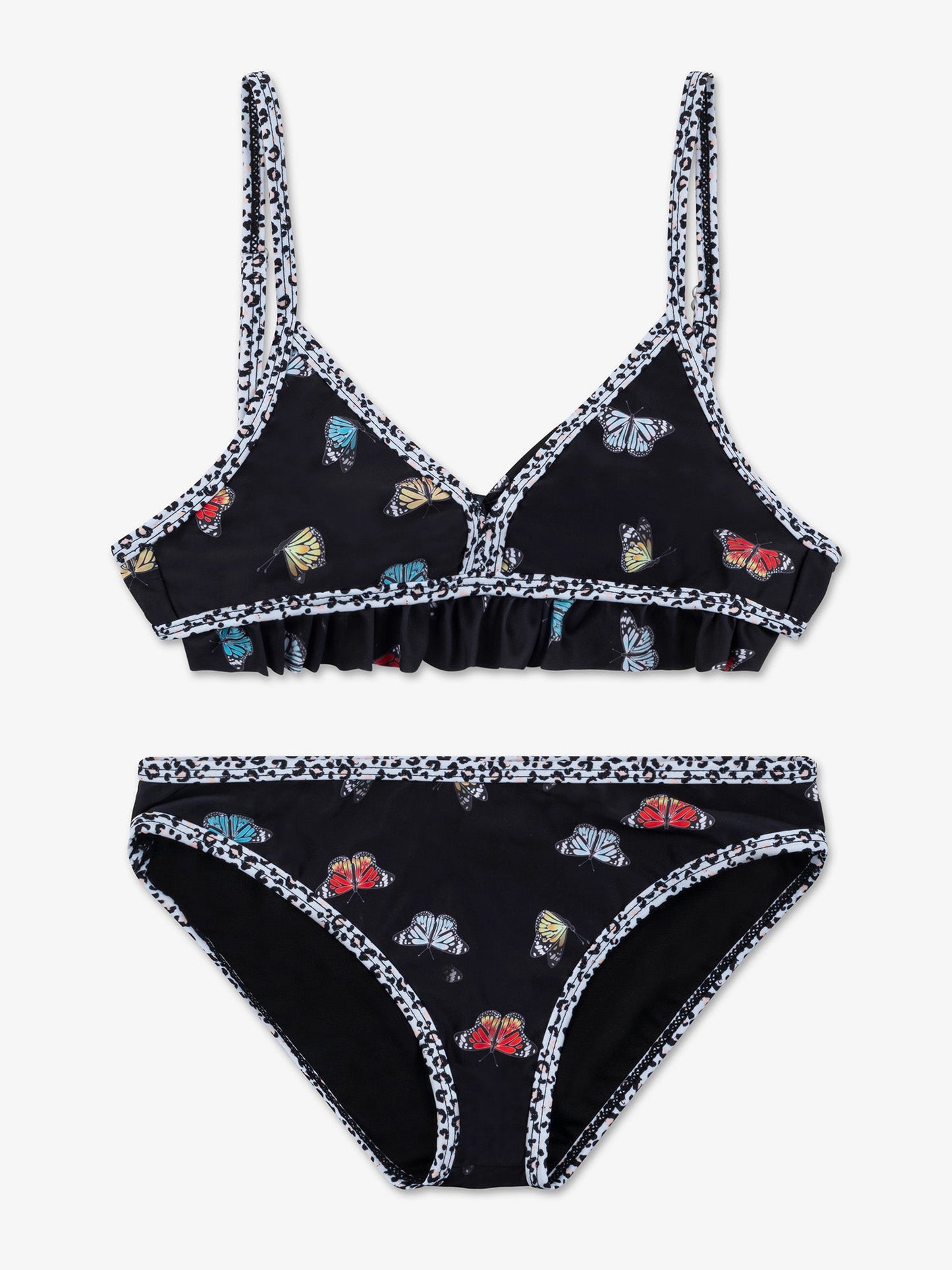 Kinsley Ruffle Printed Butterfly Bikini Swimsuit