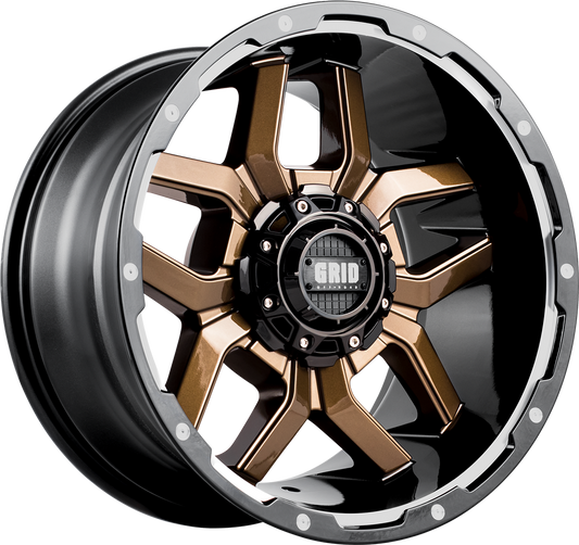 718955R1 18 x 9 in. GD07 Wheel with Black Lip, Gloss Bronze