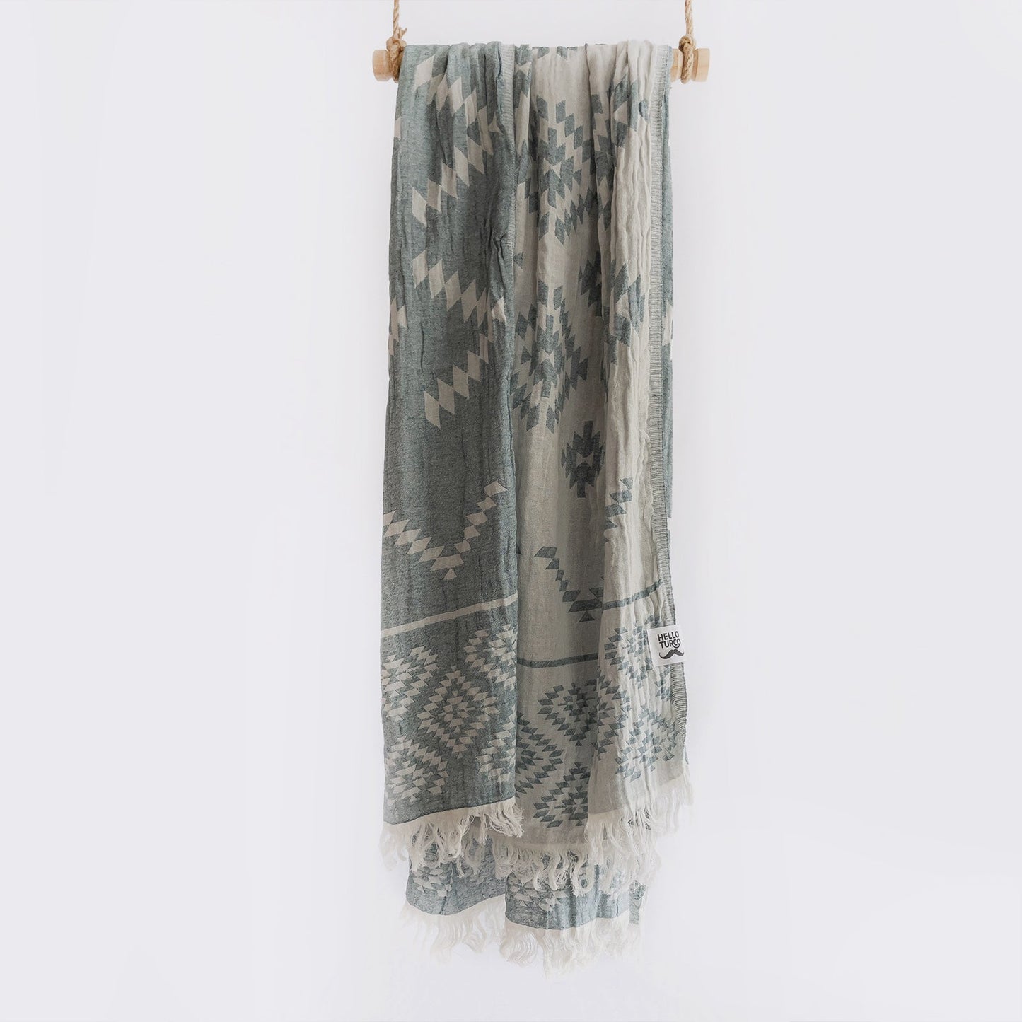 KILIM PASTEL GREEN Handgewebtes Hamamtuch
