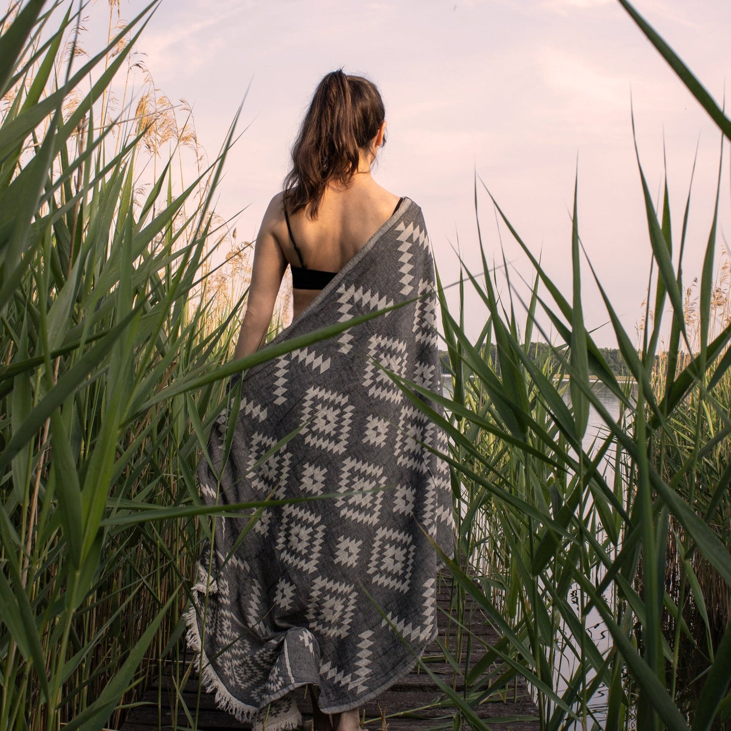 KILIM GREY Handgewebtes Hamamtuch